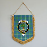 Hamilton Hunting Ancient Tartan Crest Wall Hanging Banner - Wood Pole